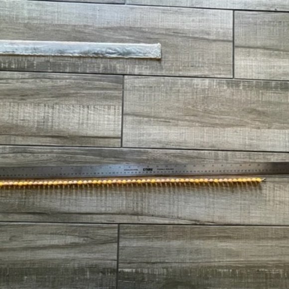 Aarika Kapoor Vintage 2 Tone Yellow and Natural Wood Swirl Beads Spring Clasp - Picture 5 of 7